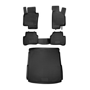 Volkswagen Passat Floor-Trunk Mats - Omac - 3D - Black - '12-'14